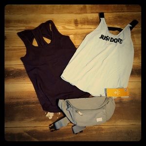 Workout shirts, Medium and Fanny Pack